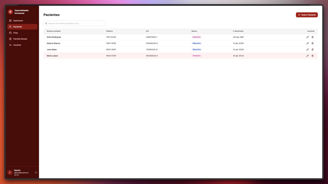 Abrir el expediente de un paciente