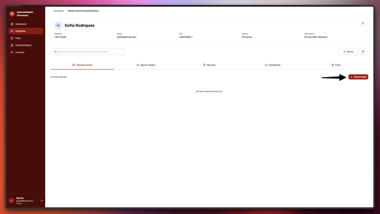 Crear una nueva nota