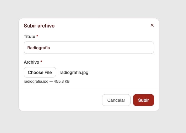 Formulario para subir un archivo