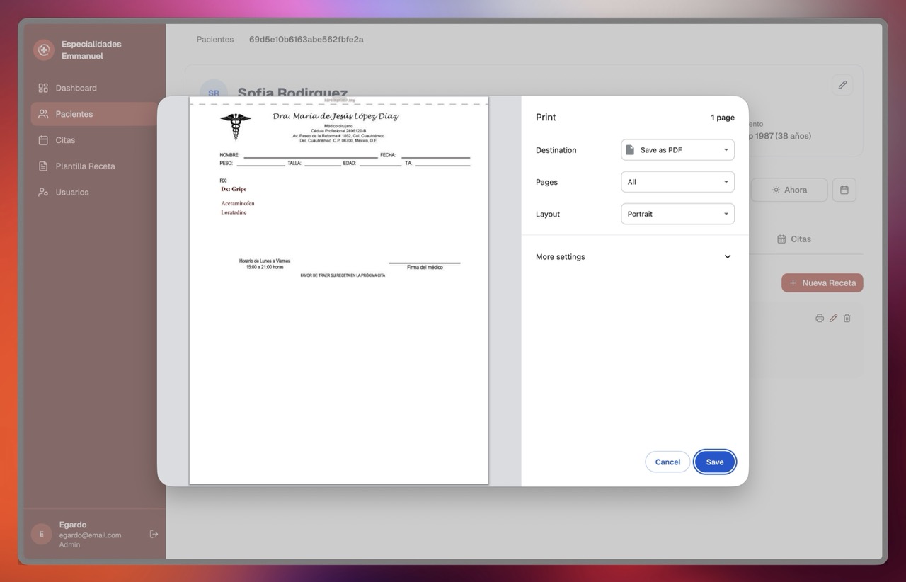 Plantilla de receta lista para usarse