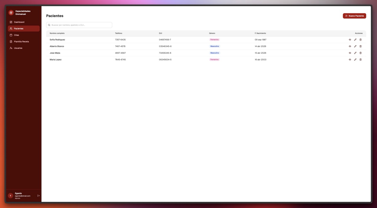 Listado general de pacientes
